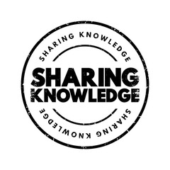 Sharing Knowledge text stamp, concept background