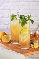 Incredible lavender lemonade. It's sweetened and flavored with homemade lavender honey syrup to make it healthier and tastier. Refreshing organic non-alcohol cocktail. © Maryna Voronova