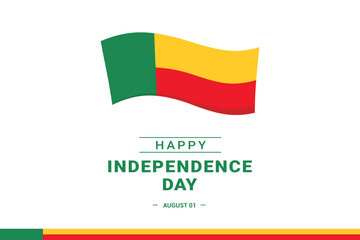 Obraz premium Benin Independence Day. Vector Illustration. The illustration is suitable for banners, flyers, stickers, cards, etc.