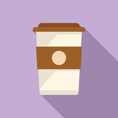 Airline coffee cup icon flat vector. Food meal