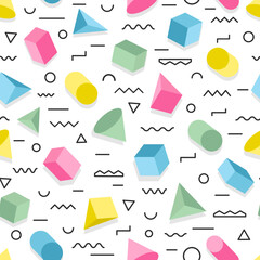 Geometric pattern seamless color style consisting of geometric shapes and other. Vector Illustrationa