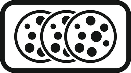 Airline sausage icon simple vector. Food meal