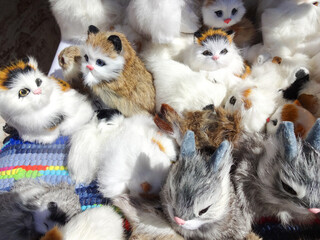 Fur toys - bunnies, kittens