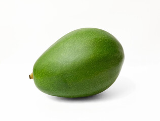 Fresh Organic Green Avocado, Healthy Tropical Fruit on White Background