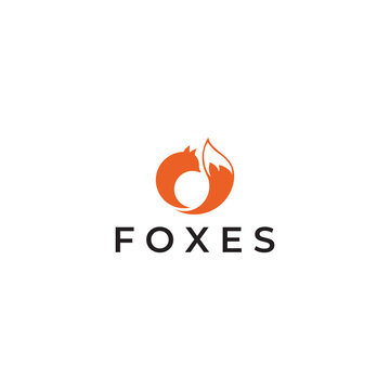 Fox animal logo design. Abstract , creative and minimalist. With easy illustration editing.