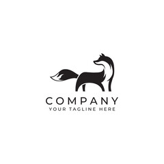Fox animal logo design. Abstract , creative and minimalist. With easy illustration editing.