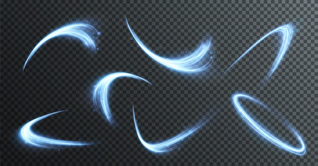 Light blue Twirl. Curve light effect of blue line. Luminous blue circle. Light blue pedistal, podium, platform, table. Vector PNG. Vector illustration - obrazy, fototapety, plakaty
