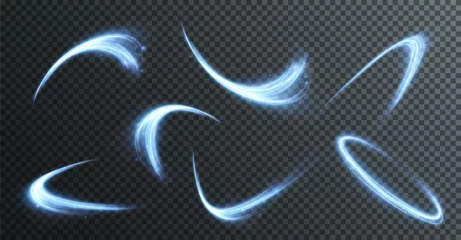 Fotobehang Light blue Twirl. Curve light effect of blue line. Luminous blue circle. Light blue pedistal, podium, platform, table. Vector PNG. Vector illustration © Sergey