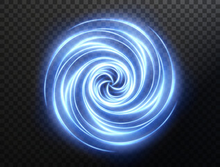Light blue Twirl. Curve light effect of blue line. Luminous blue circle. Light blue pedistal, podium, platform, table. Vector PNG. Vector illustration