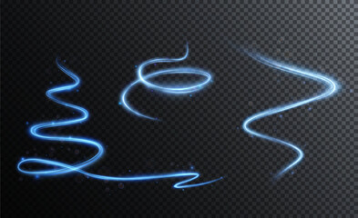 Light blue Twirl. Curve light effect of blue line. Luminous blue circle. Light blue pedistal, podium, platform, table. Vector PNG. Vector illustration