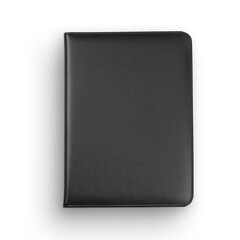 black leather notebook