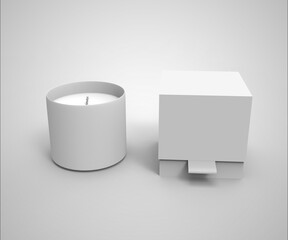 blank white candle with box