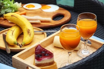 breakfast with orange juice