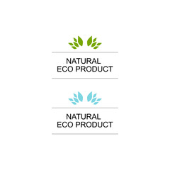 Natural Eco Product Sign, Symbol, Art, Logo isolated on White