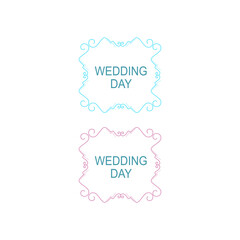 Wedding Day Simple Ornaments Isolated on White