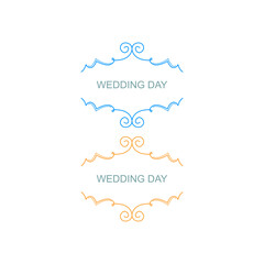 Wedding Day Simple Ornaments Isolated on White