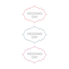 Wedding Day Simple Ornaments Isolated on White