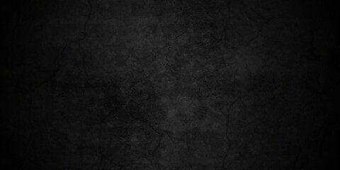 Dark Black stone cracked grunge concrete backdrop texture background anthracite panorama. Panorama dark grey black slate background or texture.