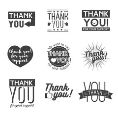 Fototapeta premium Thank you label set. Isolated labels. Vector Illustration