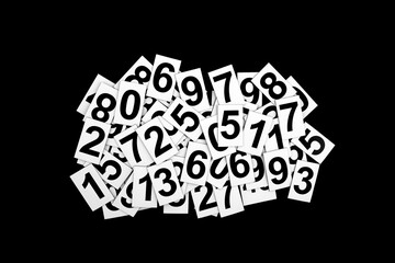 Abstract background with random numbers isolated on black background. Typography background...