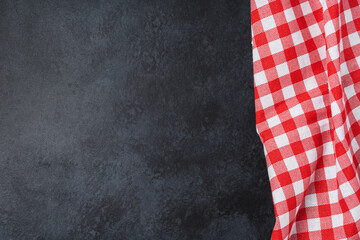 Tablecloth and napkin on black table