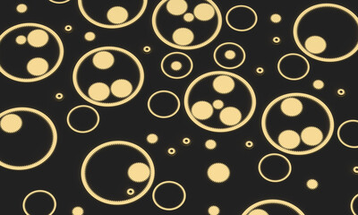 A pattern of golden gears, metal mechanisms. 3d render on the theme of watches, mechanisms, jewelry. Modern minimal style, dark background.