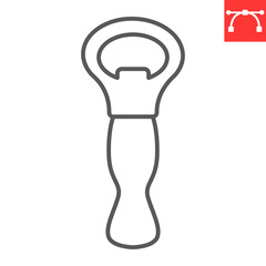 Bottle opener line icon, kitchen and tool, bottle opener vector icon, vector graphics, editable stroke outline sign, eps 10.