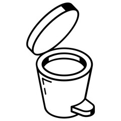 A bin icon in line design.