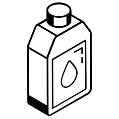 A soap bottle line isometric icon