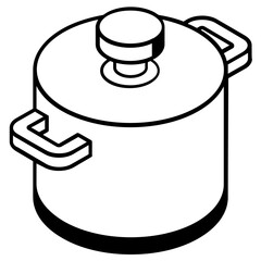 Trendy line isometric icon of casserole 
