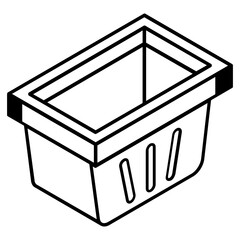A basket line isometric icon design 