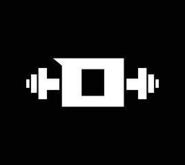 Letter O Logo With barbell. Fitness Gym logo