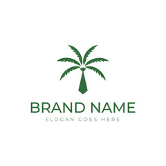 Corporate Logo Design Made of Tie and Palm Tree