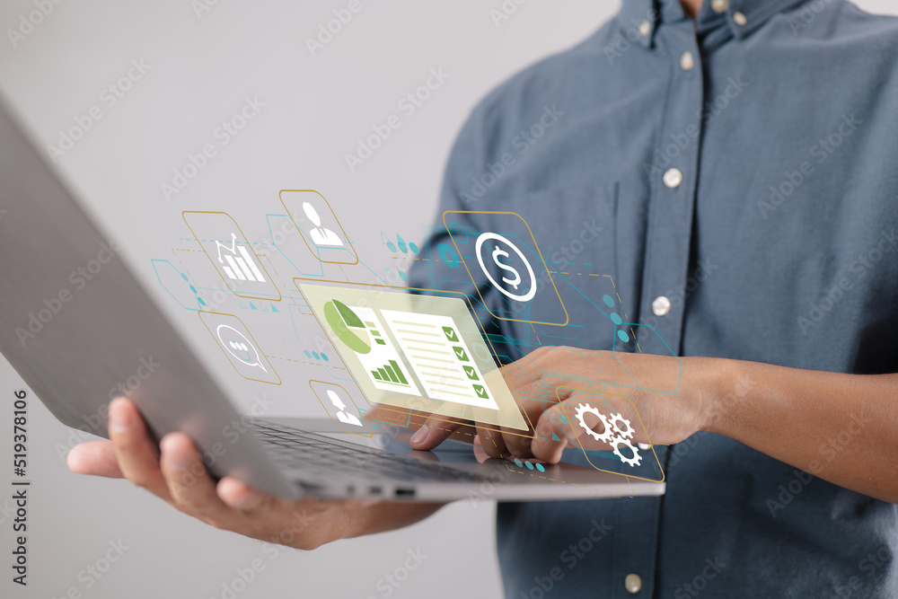 Poster marketing your relationships with customers. accounting system, clients, assistance, and deals are a