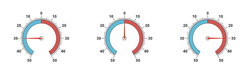 Naklejka premium Thermometers Celsius degree set.