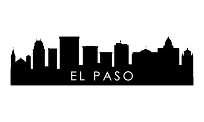 Fototapeta premium El Paso skyline silhouette. Black El Paso city design isolated on white background.