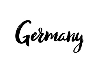 Germany Lettering. Handwritten country name. Vector design template.