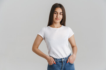 Obraz premium Portrait of a young casual white woman