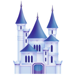 Medieval castle isolated on white background. Cute illustration.