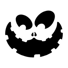 Halloween pumpkin faces icon. Scary faces silhouettes. 
