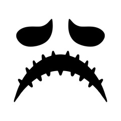 Halloween pumpkin faces icon. Scary faces silhouettes. 