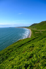 Rhossili Bay, A beautiful beach on the Gower Peninsula Swansea, South Wales