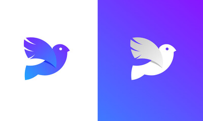 Illustration vector graphics of template logo dove bird modern gradient color