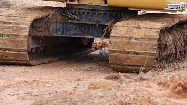 Crawler backhoe , Wheels for moving backhoes.