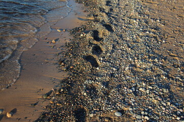 Footprints on the beach