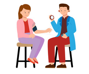 The patient undergoes a medical examination