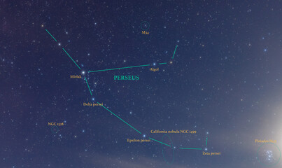 Constellation guide for Autumn Perseus Greek roman mythology