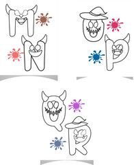 Halloween Alphabet Letter Coloring Worksheet