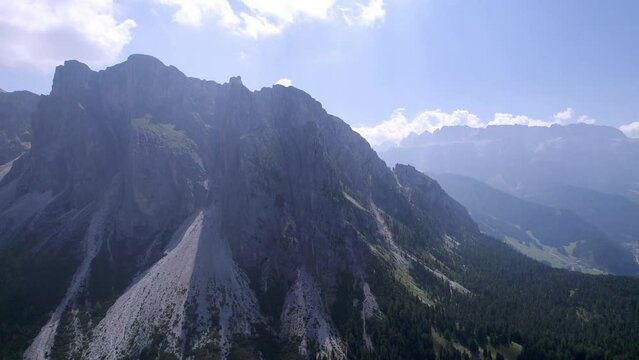 Aerials of Dolomites Mountains Col Raiser Val Gardena S&uuml;dtirol
