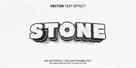 stone rock wall 3d editable text effect